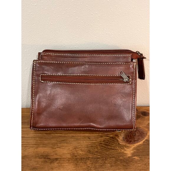 American West Genuine Leather Tooled Crossbody Bag Wallet Boho Western Studded - Picture 8 of 16